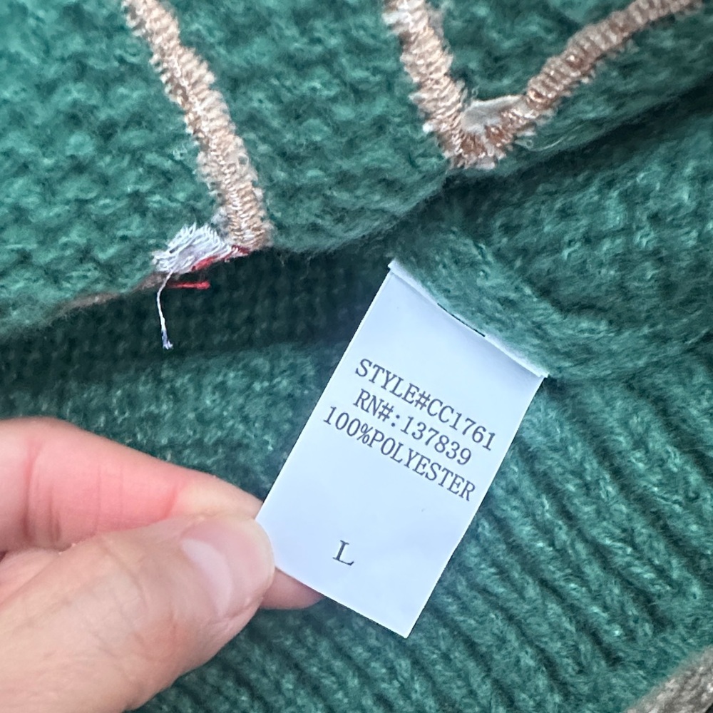 New Luna Ivy Green Gingerbread Cardigan in Size Large - Picture 3 of 4